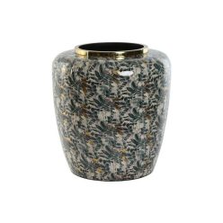 Váza mintás fém 33x33x35,5 cm zöld, arany