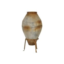 Amfóra állvánnyal fém 49x49x93 cm szürke, barna
