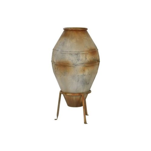 Amfóra állvánnyal fém 49x49x93 cm szürke, barna