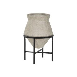 Váza lábakkal magnézia, fém 40x40x62 cm natúr, fekete