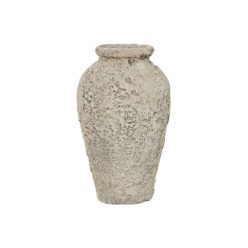 Váza égetett agyag 25x25x50 cm szürke