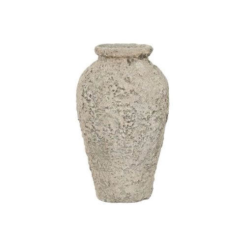 Váza égetett agyag 25x25x50 cm szürke
