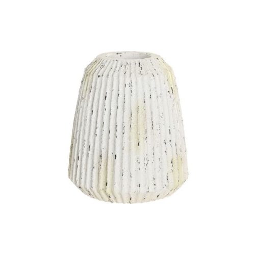 Váza bordázott magnézia 28,5x28,5x32,5 cm fehér