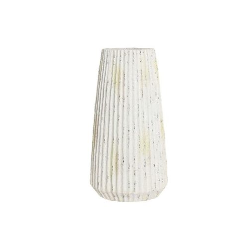 Váza bordázott magnézia 28x28x53 cm fehér