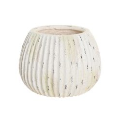 Váza bordázott magnézia 36x36x26 cm fehér