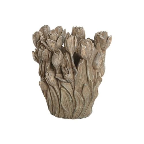 Váza tulipánokkal cement 29x27x32 cm szürke