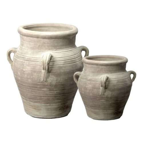 Amfora szett égetett agyag 40x40x70 cm natúr S/2