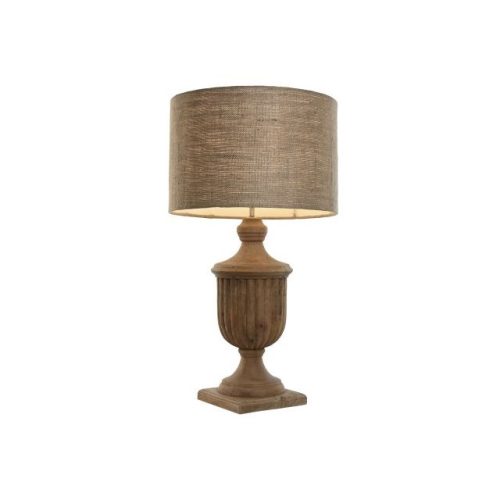 Lámpa asztali fa, juta 47x47x86 cm natúr