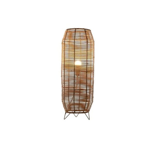 Lámpa álló rattan, fém 23x23x65 cm barna
