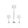 Állólámpa szett üveg 35x35x150 cm ezüst S/3