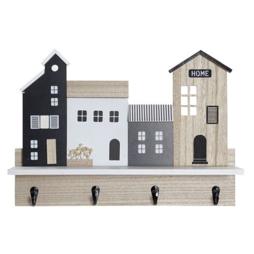 Polc falra akasztó mdf 39x9x27 cm színes