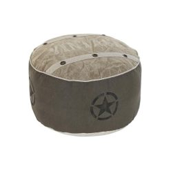 Ülõpárna pamut, bõr 50x50x34 cm sötétszürke, bézs