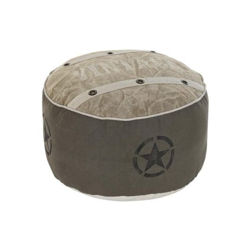 Ülõpárna pamut, bõr 50x50x34 cm sötétszürke, bézs