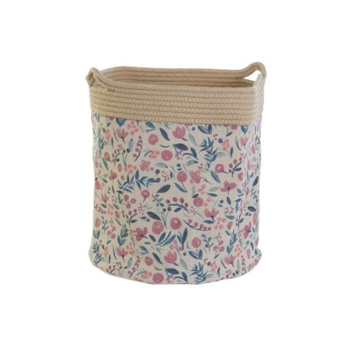 Kosár pamut, poliészter 35x35x38 cm natúr, színes