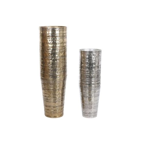 Váza szett alumínium 31x31x106 cm arany, ezüst S/2