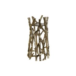 Gyertyatartó alumínium 13x13x23 cm arany