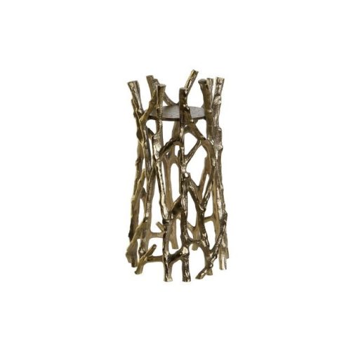 Gyertyatartó alumínium 13x13x23 cm arany