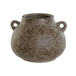 Váza leveles kõ 21x20x16 cm barna, zöld