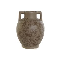 Váza leveles kõ 17x17x22 cm barna, zöld