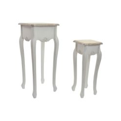 Kisasztal szett lucfenyõ 35x35x80 cm fehér S/2