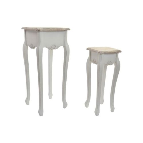 Kisasztal szett lucfenyõ 35x35x80 cm fehér S/2