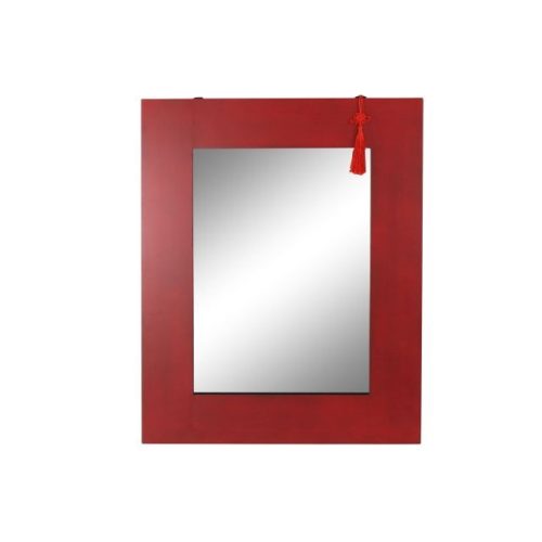 Tükör lucfenyõ, mdf, üveg 70x2x90 cm piros, fekete