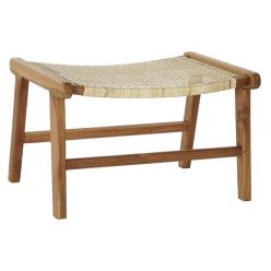 Kispad teakfa, rattan 65x47x40 cm natúr, világosbarna