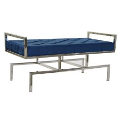 Kispad acél, poliészter 97x44x46 cm kék