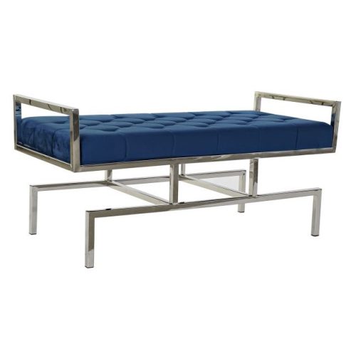 Kispad acél, poliészter 97x44x46 cm kék