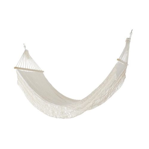 Függõágy pamut, poliészter, fenyõ 300x90x130 cm bézs