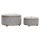 Kispad szett poliészter, fa 80x80x43 cm világosszürke, natúr S/2