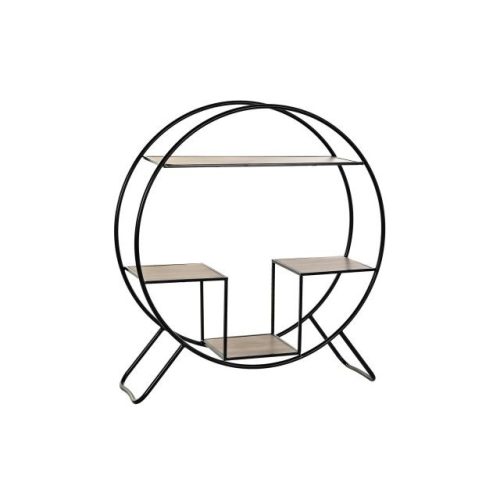 Polc lucfenyõ, fém 90x30x100 cm fekete, világosszürke