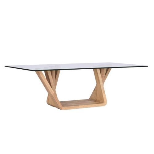 Dohányzóasztal diófa, üveg 130x70x42 cm világosbarna, átlátszó