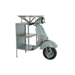 Asztal motor fém, mangófa 116x72x110 cm menta, barna