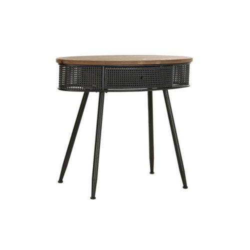 Konzolasztal lucfenyõ, fém 90,5x39x78 cm fekete, barna