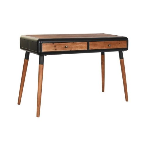 Konzolasztal lucfenyõ, fém 120x50x77 cm sötétbarna, sötétszürke