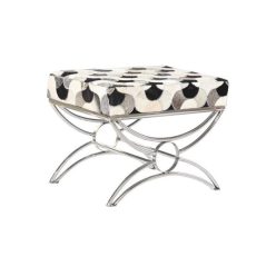 Kispad rombusz acél, bõr 53x40x43 cm színes