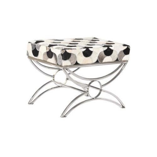 Kispad rombusz acél, bõr 53x40x43 cm színes