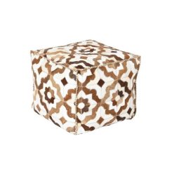   Lábtartó rombusz bõr, poliészter 45x45x40 cm barna, fehér