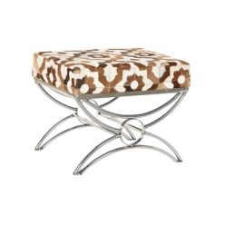 Kispad rombusz acél, bõr 53x40x43 cm színes