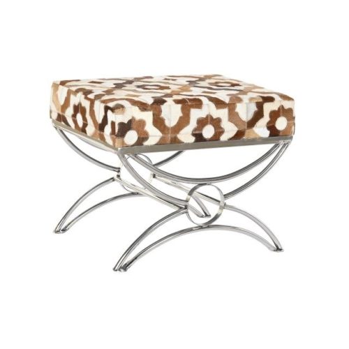 Kispad rombusz acél, bõr 53x40x43 cm színes