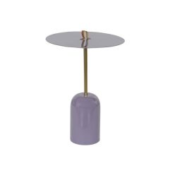 Kisasztal füllel fém, bõr 40x40x56 cm lila
