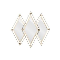 Tükör fém, üveg 80,5x2,5x80 cm arany