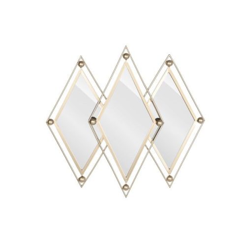 Tükör fém, üveg 80,5x2,5x80 cm arany