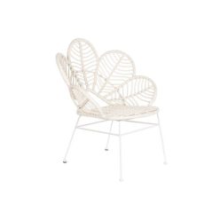Szék rattan, fém 76x67x86 cm fehér
