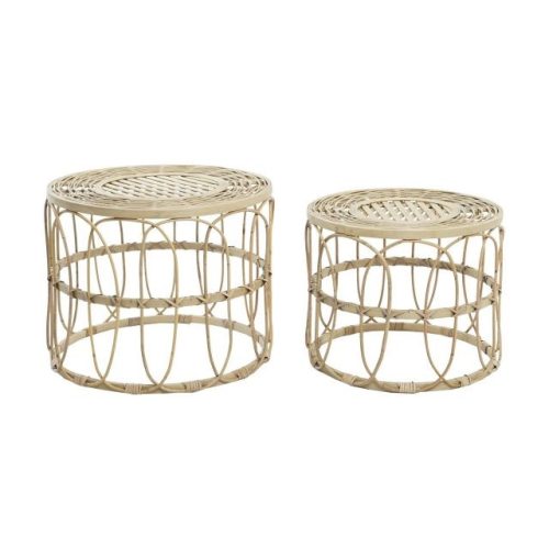 Kisasztal szett rattan 50x50x41,5 cm barna S/2
