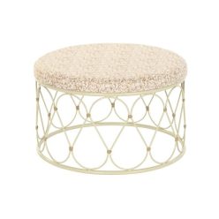 Dohányzóasztal rattan, fém 48x48x30 cm natúr, krém