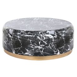 Dohányzóasztal fém 120x120x46,5 cm fekete, arany