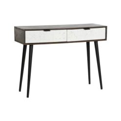 Konzolasztal mangófa, fém 105x35x77 cm színes