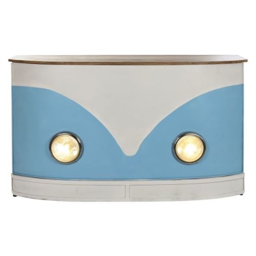 Bárszekrény fém, mangófa, üveg 157x52x90 cm színes